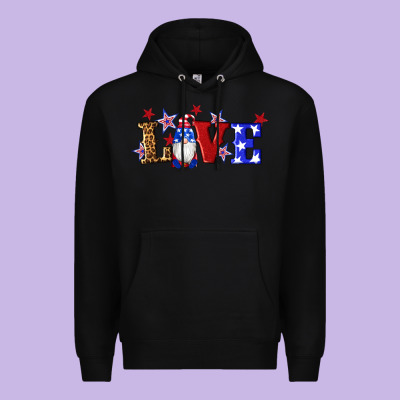 American Flag Gnomes Love Premium Hoodie Designed By Artiststas