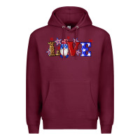 Burgundy american flag gnomes love Premium Hoodie - Artiststas