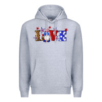 Heather Grey american flag gnomes love Premium Hoodie - Artiststas