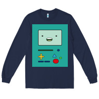 Navy adventure time game bmo cover funny Long Sleeve Tee - baoMotion