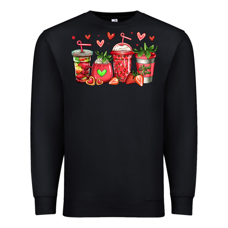 Strawberry Coffee Cups Premium Sweatshirt by Jasminsmagicworld | Teevron
