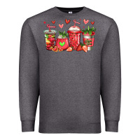 Charcoal Heather strawberry coffee cups Premium Sweatshirt - Jasminsmagicworld