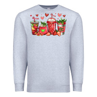 Heather Grey strawberry coffee cups Premium Sweatshirt - Jasminsmagicworld