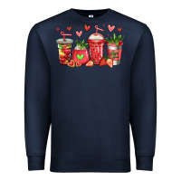 Navy strawberry coffee cups Premium Sweatshirt - Jasminsmagicworld