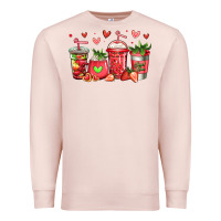 Pale Pink strawberry coffee cups Premium Sweatshirt - Jasminsmagicworld