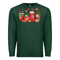Sports Green strawberry coffee cups Premium Sweatshirt - Jasminsmagicworld