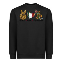 Black Peace Love Mexicana Heavyweight Sweatshirt - RanaPortraitStore
