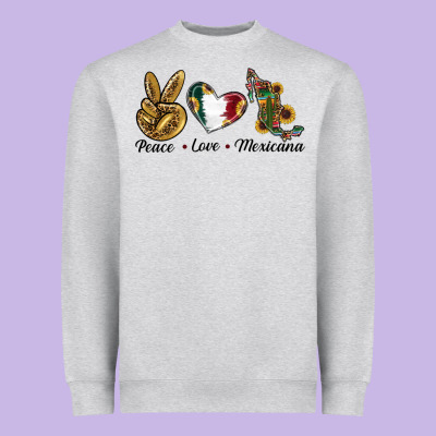 Peace Love Mexicana Heavyweight Sweatshirt Designed By Ranaportraitstore