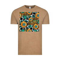 Vintage Coffee gemstone sunflower leopard seamless pattern Vintage Tee - BundleAndBundleShop