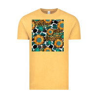 Vintage Mustard gemstone sunflower leopard seamless pattern Vintage Tee - BundleAndBundleShop