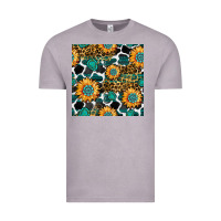 Vintage Zinc gemstone sunflower leopard seamless pattern Vintage Tee - BundleAndBundleShop