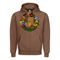 Chestnut Brown Cow Christmas Zipper Hoodie - RanaPortraitStore
