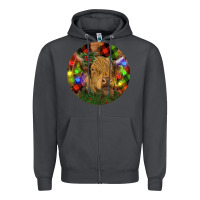 Smoke Brown Cow Christmas Zipper Hoodie - RanaPortraitStore