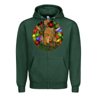 Sports Green Brown Cow Christmas Zipper Hoodie - RanaPortraitStore