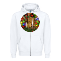 White Brown Cow Christmas Zipper Hoodie - RanaPortraitStore
