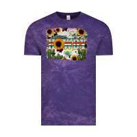 Cloud Purple Howdy Serape And Sunflower Vintage Tee - RanaPortraitStore