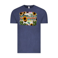 Vintage Denim Howdy Serape And Sunflower Vintage Tee - RanaPortraitStore