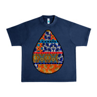 Navy african fabric pattern teardrop earrings 4 Urban Heavy Tee - BundleAndBundleShop