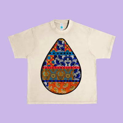 African Fabric Pattern Teardrop Earrings 4 Urban Heavy Tee Designed By Bundleandbundleshop