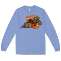 Colony Blue happy fall Long Sleeve Tee - CowhideDigitalArt