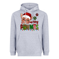 Heather Grey merry pawmas christmas chihuahua Heavyweight Hoodie - Jasminsmagicworld
