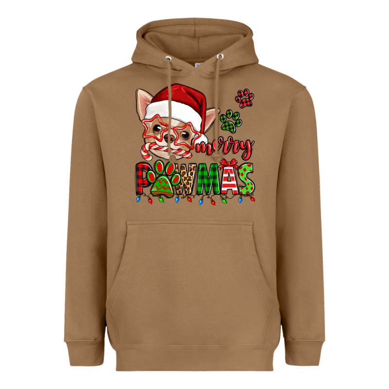 Merry Pawmas Christmas Chihuahua Heavyweight Hoodie by Jasminsmagicworld | Teevron