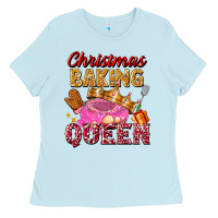 Baby Blue christmas baking queen Ladies Tee - FaDigitalArtStudio
