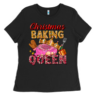 Black christmas baking queen Ladies Tee - FaDigitalArtStudio