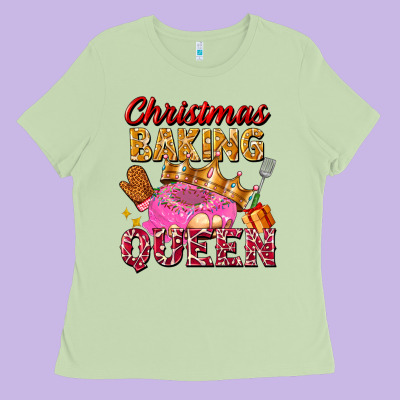 Christmas Baking Queen Ladies Tee Designed By Fadigitalartstudio