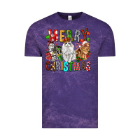Cloud Purple Merry christmas cats Vintage Tee - FaDigitalArtStudio