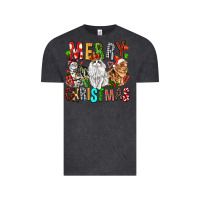 Vintage Black Merry christmas cats Vintage Tee - FaDigitalArtStudio