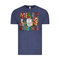 Vintage Denim Merry christmas cats Vintage Tee - FaDigitalArtStudio