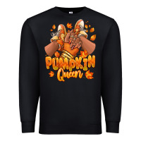 Black Pumpkin queen Fall black girl sneakers Premium Sweatshirt - RanaPortraitStore