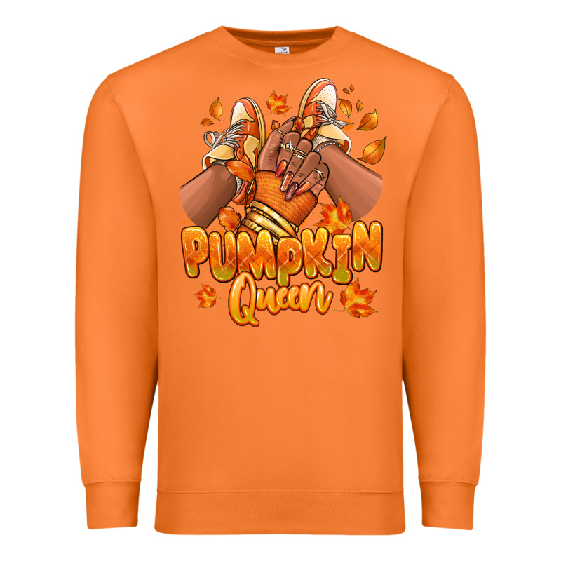 Pumpkin Queen Fall Black Girl Sneakers Premium Sweatshirt by RanaPortraitStore | Teevron