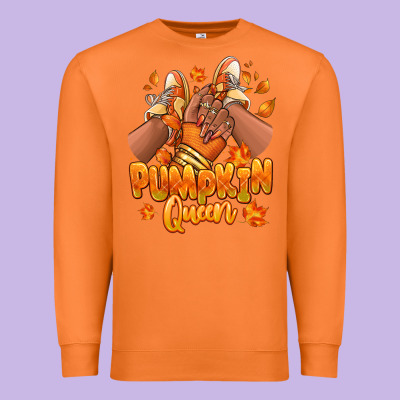 Pumpkin Queen Fall Black Girl Sneakers Premium Sweatshirt Designed By Ranaportraitstore