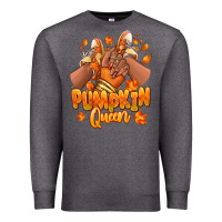 Charcoal Heather Pumpkin queen Fall black girl sneakers Premium Sweatshirt - RanaPortraitStore
