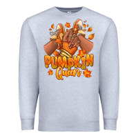 Heather Grey Pumpkin queen Fall black girl sneakers Premium Sweatshirt - RanaPortraitStore