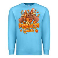 Ocean Blue Pumpkin queen Fall black girl sneakers Premium Sweatshirt - RanaPortraitStore