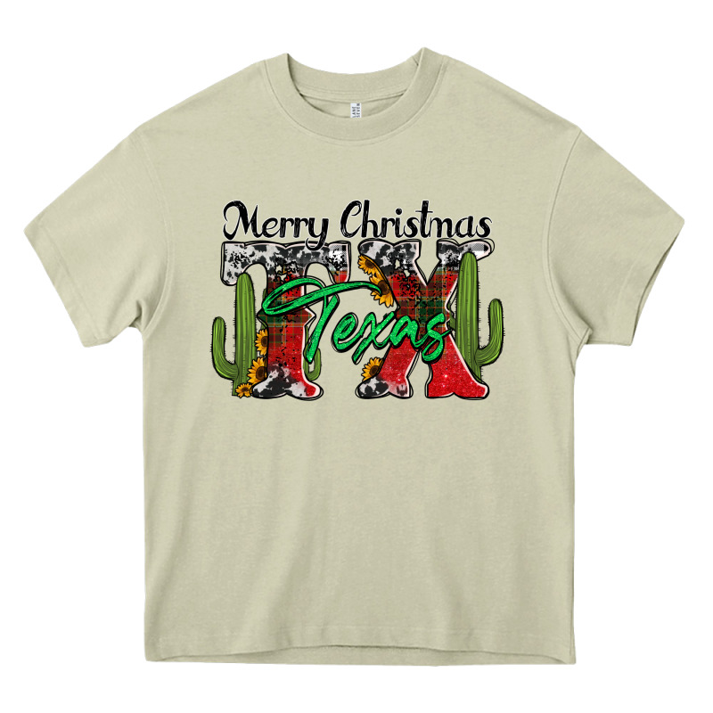 Merry Christmas Tx Texas Heavy Core Tee by Jasminsmagicworld | Teevron