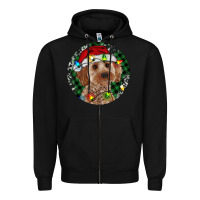 Black Cockapoo Christmas Zipper Hoodie - RanaPortraitStore