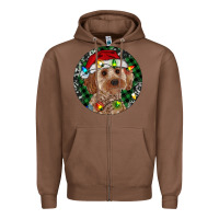 Chestnut Cockapoo Christmas Zipper Hoodie - RanaPortraitStore