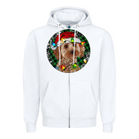 White Cockapoo Christmas Zipper Hoodie - RanaPortraitStore