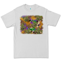 Dove Grey mardi gras plaid purple glitter background Premium Tee - FaDigitalArtStudio