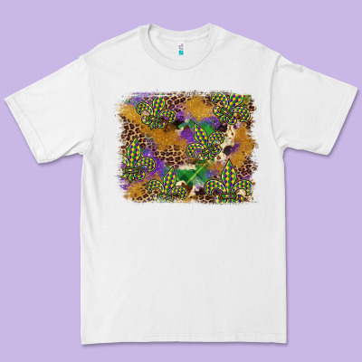 Mardi Gras Plaid Purple Glitter Background Premium Tee Designed By Fadigitalartstudio