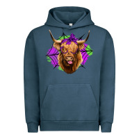 Pigment Midnight Navy halloween highland cow Urban Hoodie - Jasminsmagicworld