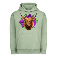 Pigment Oil Green halloween highland cow Urban Hoodie - Jasminsmagicworld