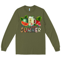 Army Green summer Long Sleeve Tee - CowhideDigitalArt