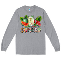 Heather Grey summer Long Sleeve Tee - CowhideDigitalArt
