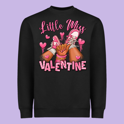 Little Miss Valentine Afro Kid Sneakers Heavyweight Sweatshirt Designed By Ranaportraitstore