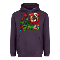 Plum merry pawmas christmas bulldog Heavyweight Hoodie - Jasminsmagicworld